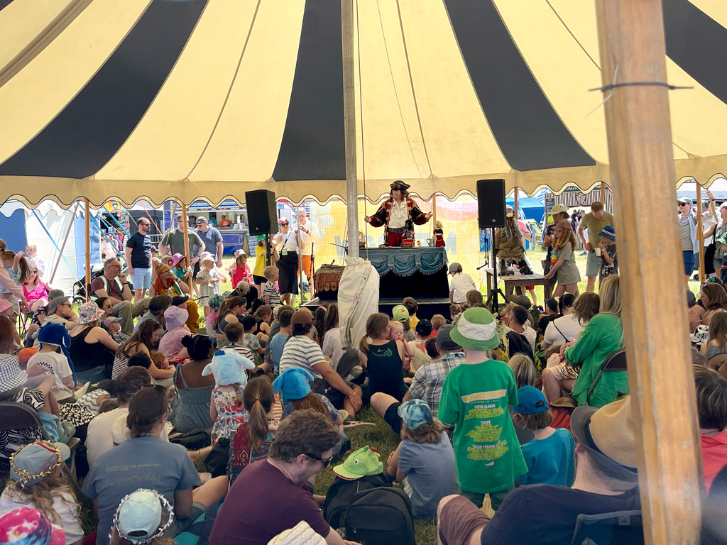 pirate puppet show at Wychwood Festival
